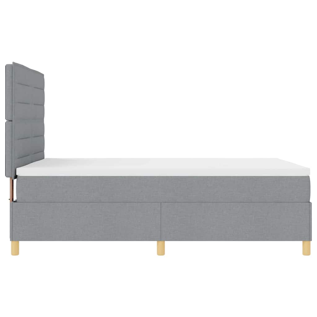 Postel S Boxspringem S Matrací Světle Šedá 140 X 190 Cm Textil