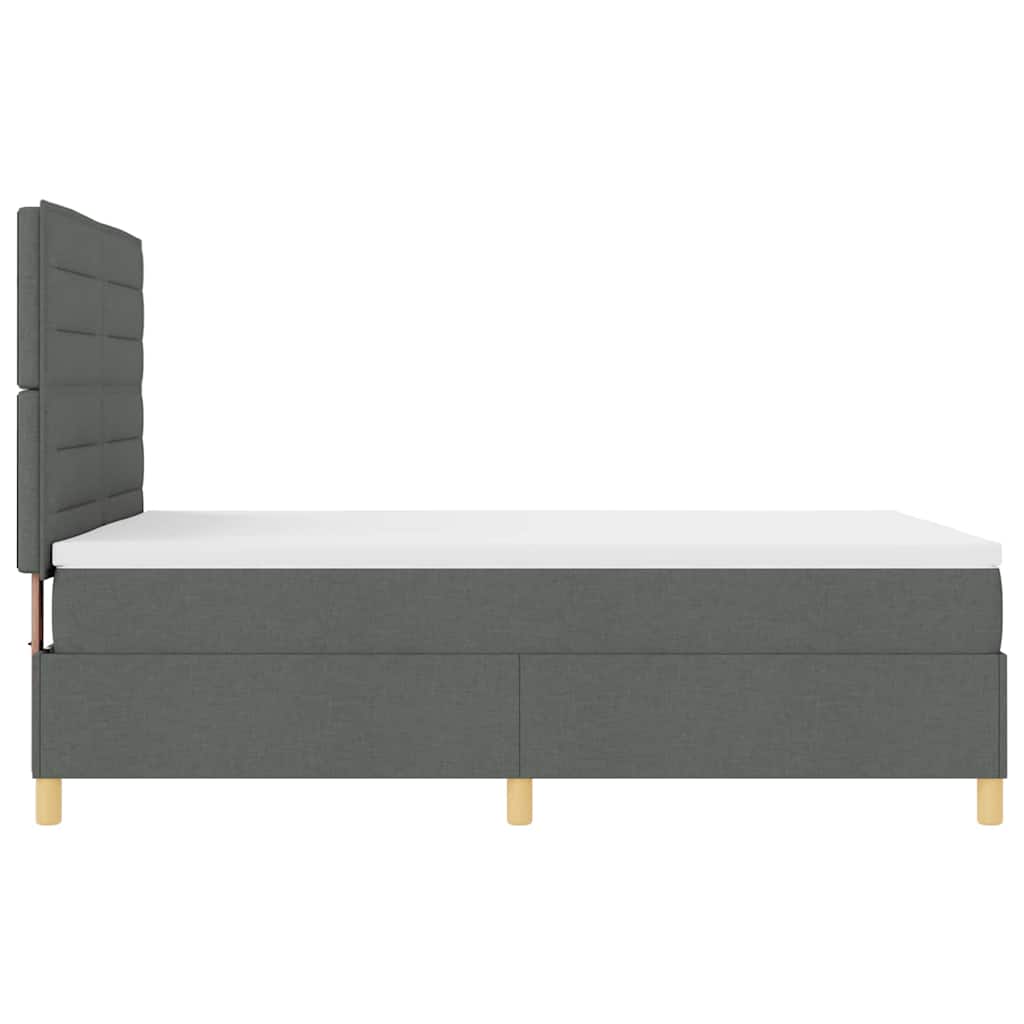 Postel S Boxspringem S Matrací Tmavě Šedá 140 X 190 Cm Textil