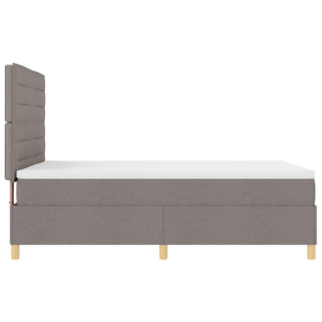 Postel S Boxspringem S Matrací S Čelo Taupe 140 X 200 Cm Textil