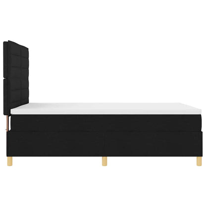 Postel S Boxspringem S Matrací S Čelo Černá 160 X 200 Cm Textil