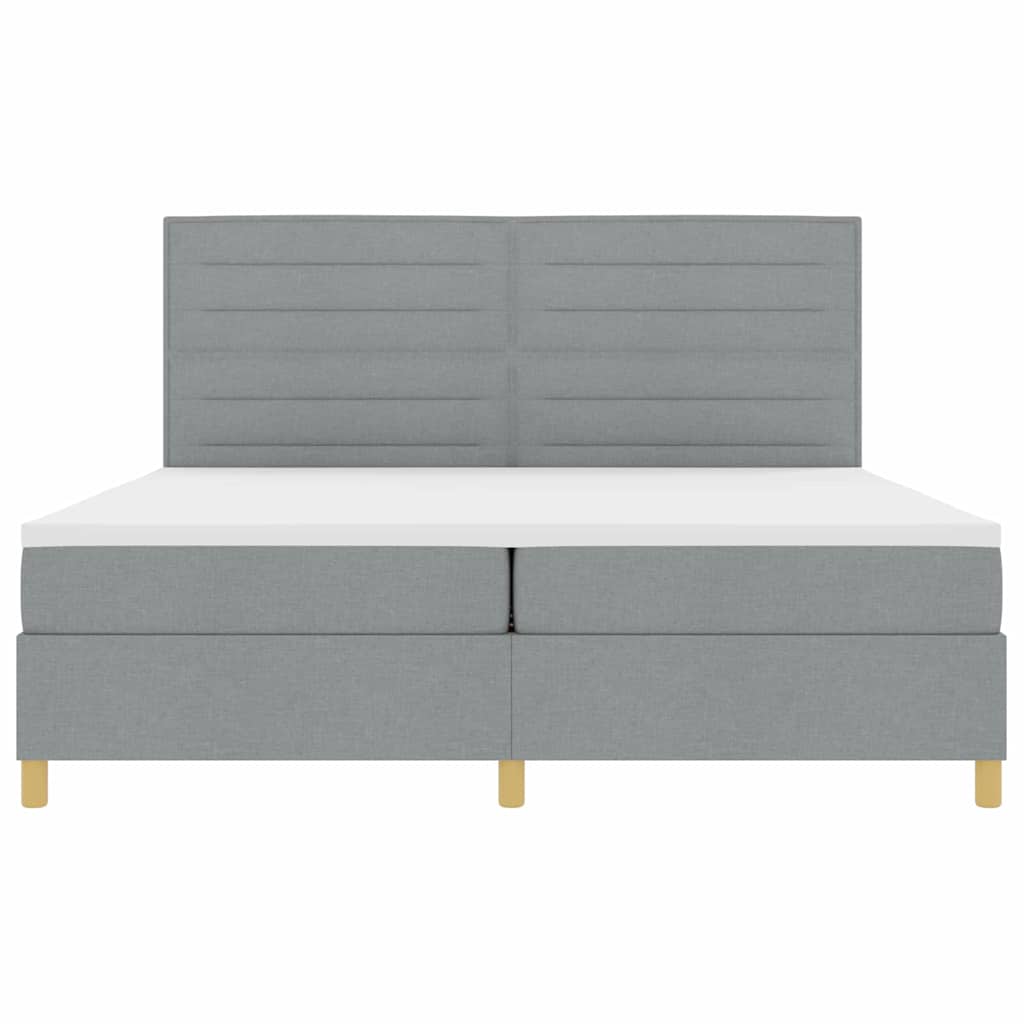 Postel S Boxspringem S Matrací Světle Šedá 200 X 200 Cm Textil