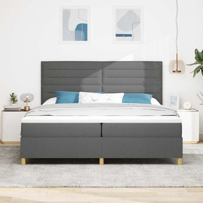 Postel S Boxspringem S Matrací Tmavě Šedá 200 X 200 Cm Textil