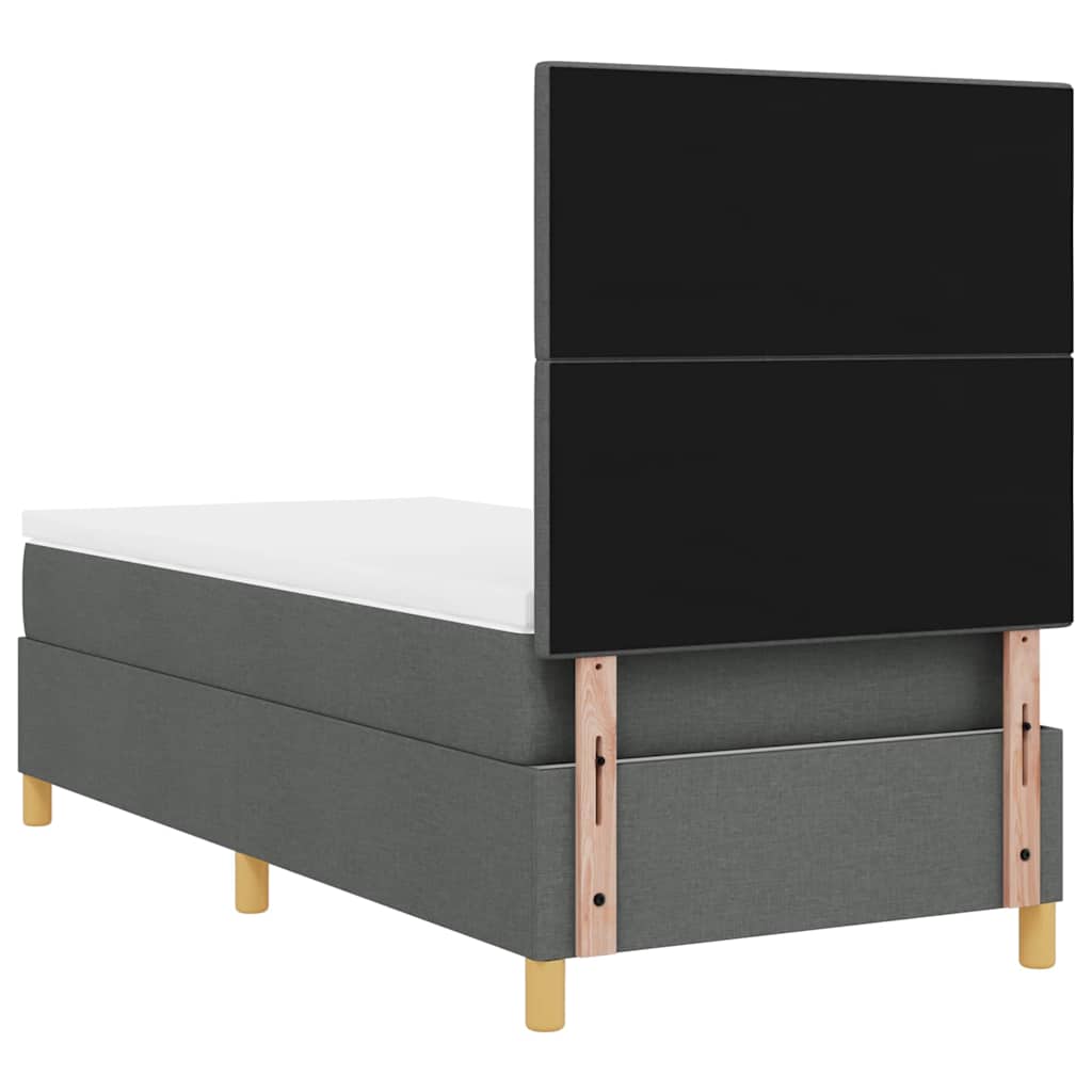 Postel S Boxspringem S Čelo Tmavě Šedá 80 X 200 Cm Textil