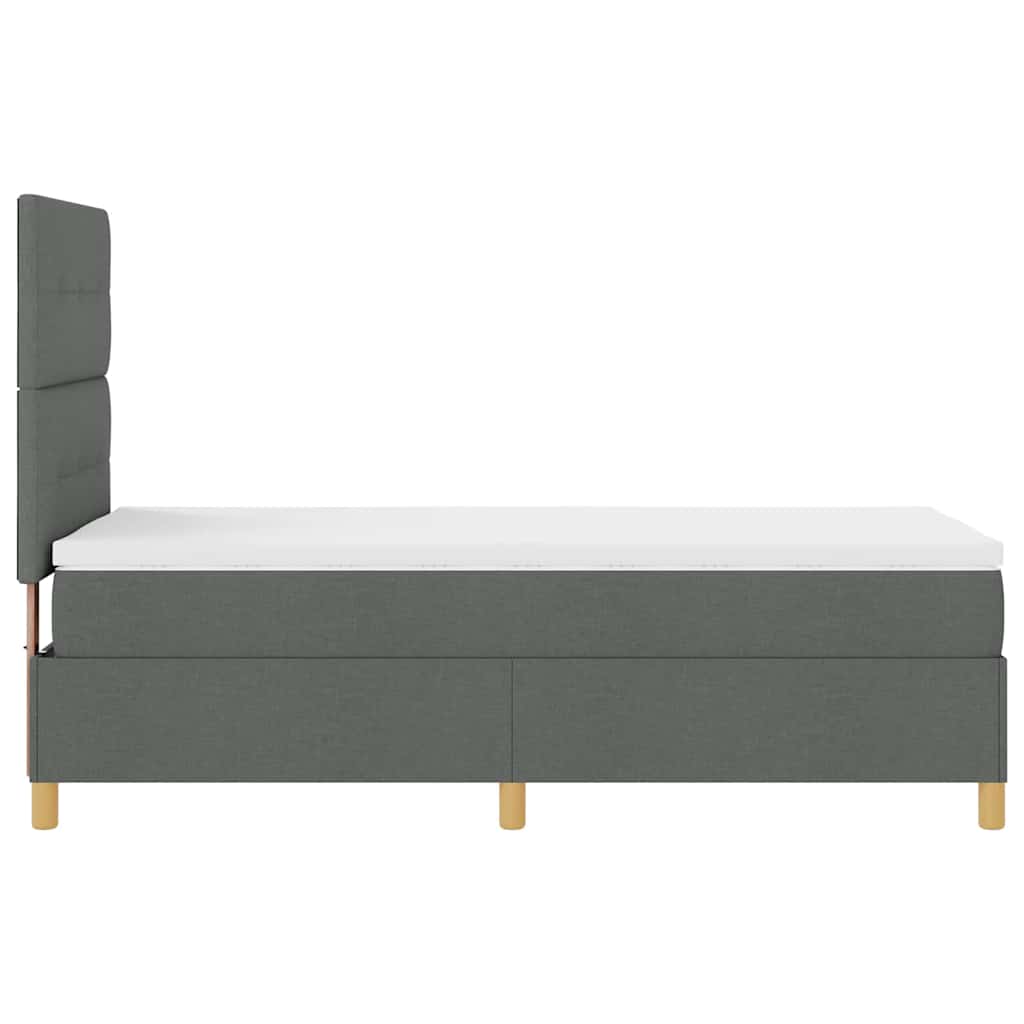Postel S Boxspringem S Čelo Tmavě Šedá 80 X 200 Cm Textil