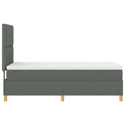 Postel S Boxspringem S Čelo Tmavě Šedá 80 X 200 Cm Textil