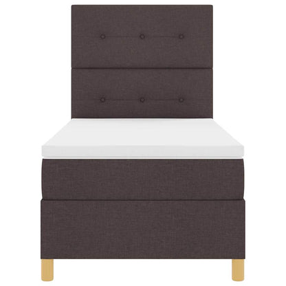 Postel S Boxspringem S Čelo Tmavě Hnědá 80 X 200 Cm Textil