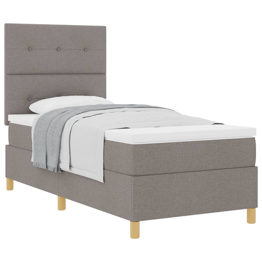 Postel S Boxspringem S Čelo Taupe 100 X 200 Cm Textil