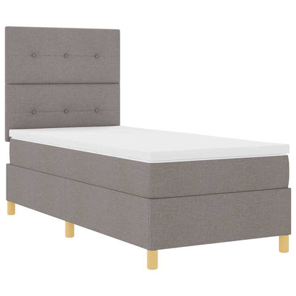Postel S Boxspringem S Čelo Taupe 100 X 200 Cm Textil