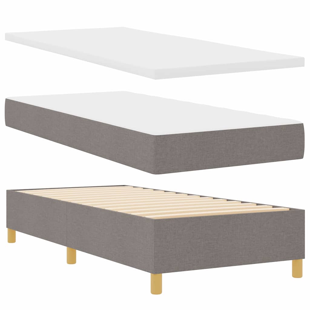 Postel S Boxspringem S Čelo Taupe 100 X 200 Cm Textil