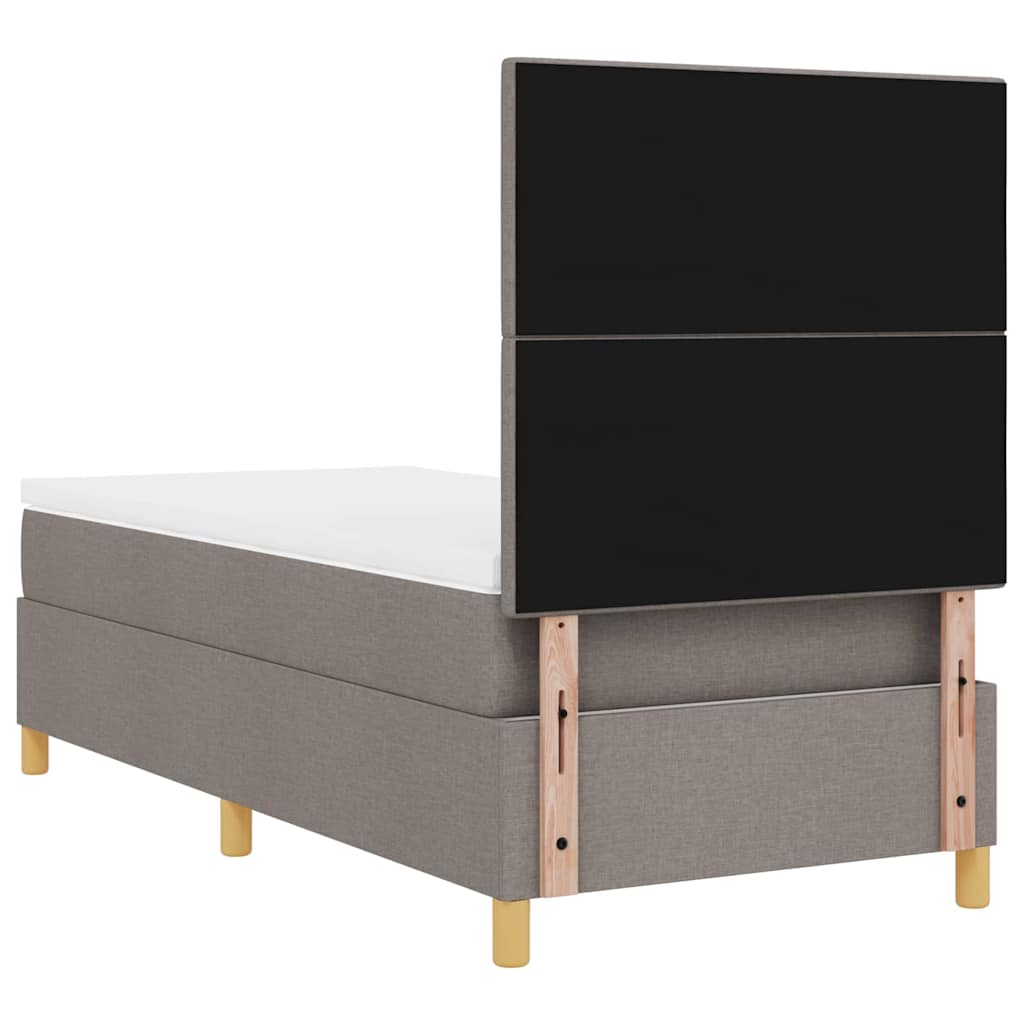 Postel S Boxspringem S Čelo Taupe 100 X 200 Cm Textil