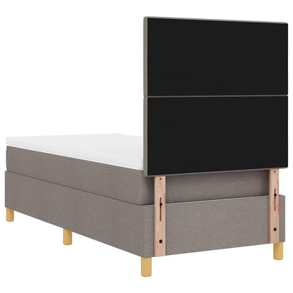 Postel S Boxspringem S Čelo Taupe 100 X 200 Cm Textil