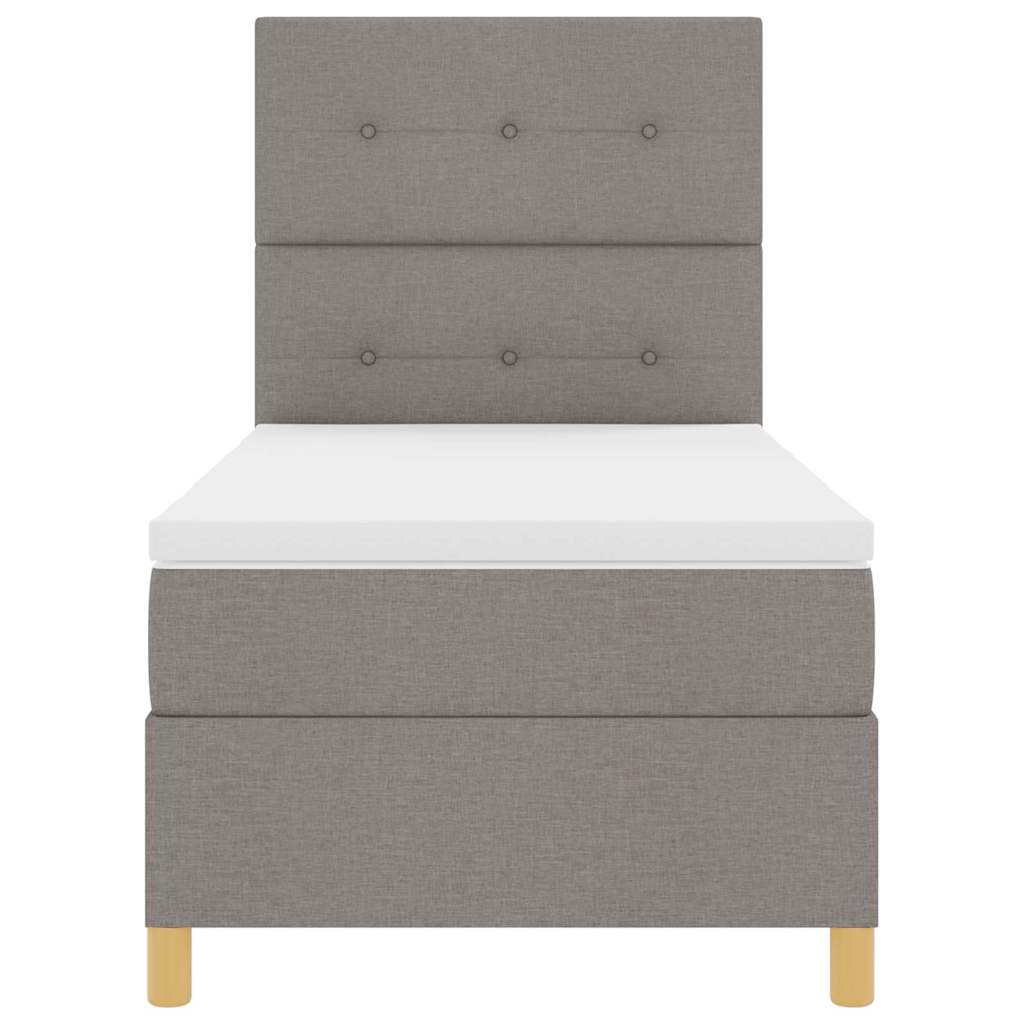 Postel S Boxspringem S Čelo Taupe 100 X 200 Cm Textil