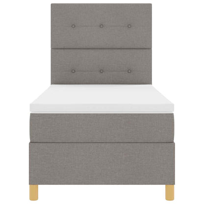Postel S Boxspringem S Čelo Taupe 100 X 200 Cm Textil