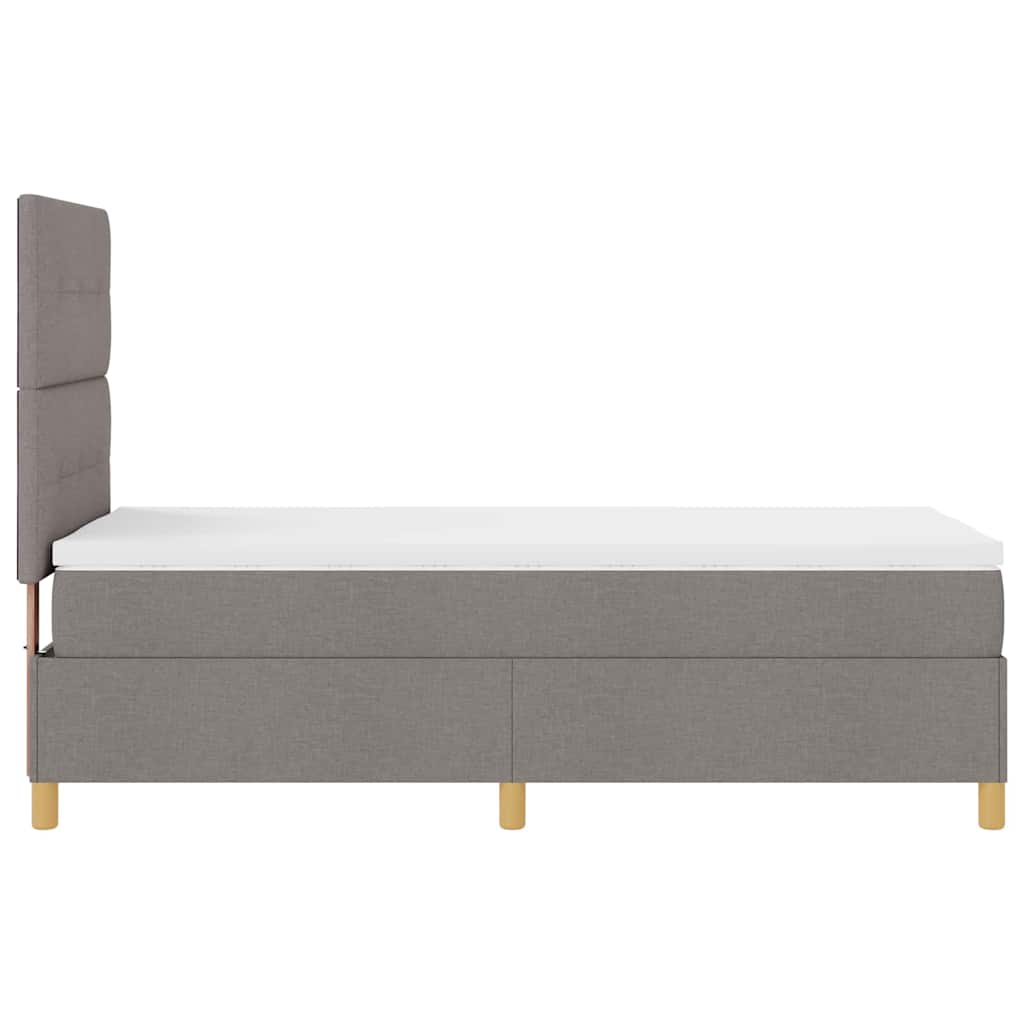 Postel S Boxspringem S Čelo Taupe 100 X 200 Cm Textil
