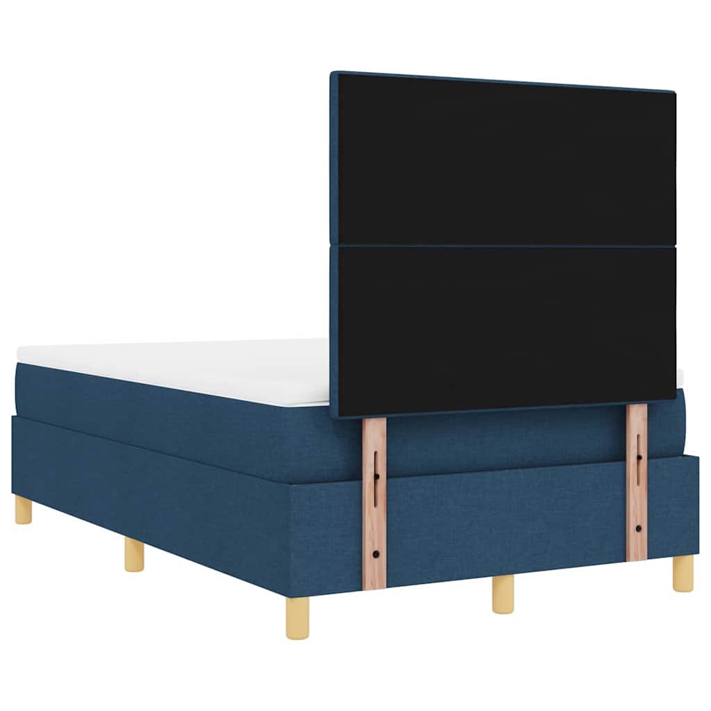 Postel S Boxspringem S Čelo Modrá 120 X 190 Cm Textil