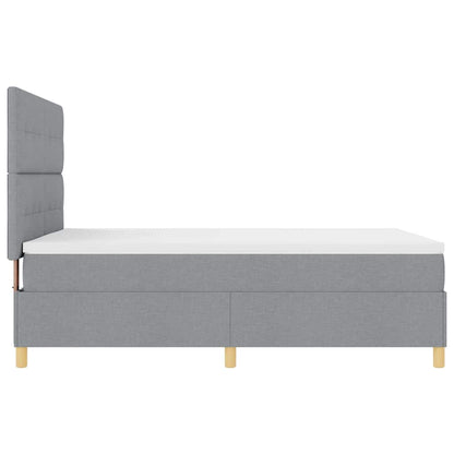 Postel S Boxspringem S Čelo Světle Šedá 140 X 190 Cm Textil