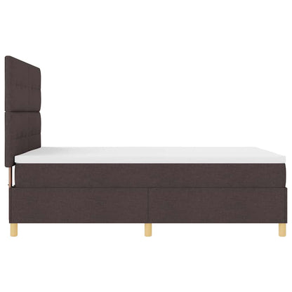 Postel S Boxspringem S Čelo Tmavě Hnědá 140 X 190 Cm Textil