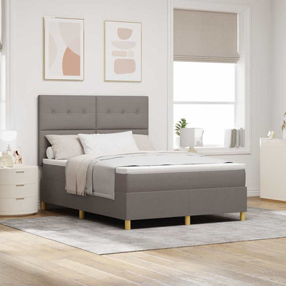 Postel S Boxspringem S Čelo Taupe 140 X 200 Cm Textil