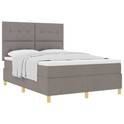 Postel S Boxspringem S Čelo Taupe 140 X 200 Cm Textil