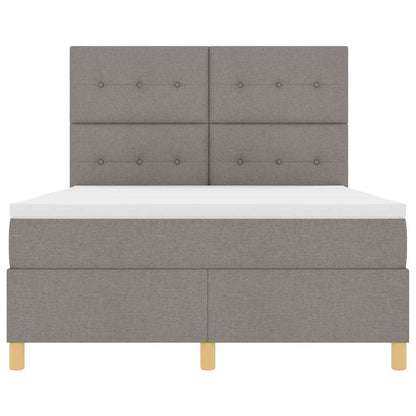 Postel S Boxspringem S Čelo Taupe 140 X 200 Cm Textil