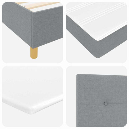 Postel S Boxspringem S Čelo Světle Šedá 160 X 200 Cm Textil
