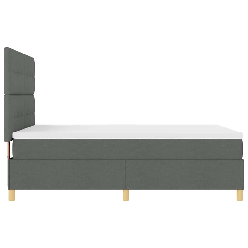 Postel S Boxspringem S Čelo Tmavě Šedá 160 X 200 Cm Textil
