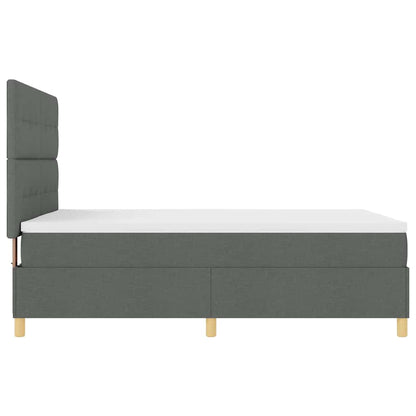 Postel S Boxspringem S Čelo Tmavě Šedá 160 X 200 Cm Textil