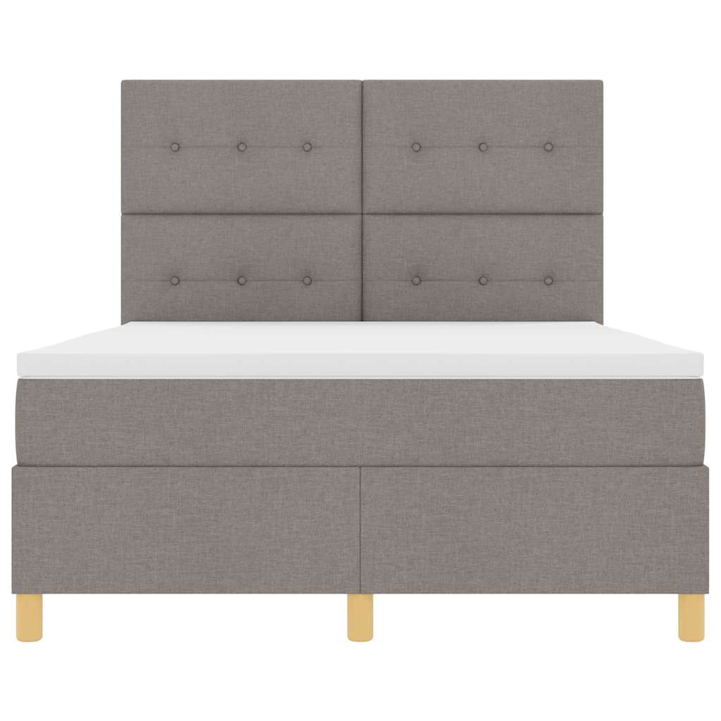 Postel S Boxspringem S Čelo Taupe 160 X 200 Cm Textil