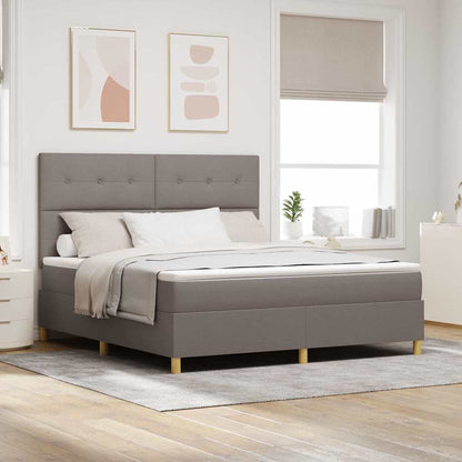 Postel S Boxspringem S Čelo Taupe 180 X 200 Cm Textil