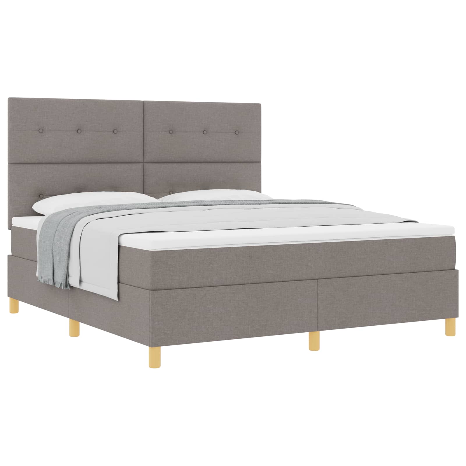 Postel S Boxspringem S Čelo Taupe 180 X 200 Cm Textil