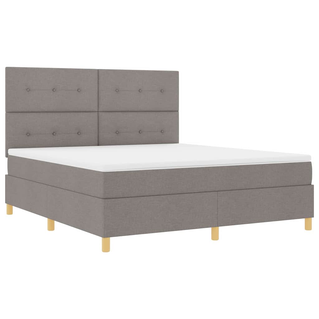 Postel S Boxspringem S Čelo Taupe 180 X 200 Cm Textil