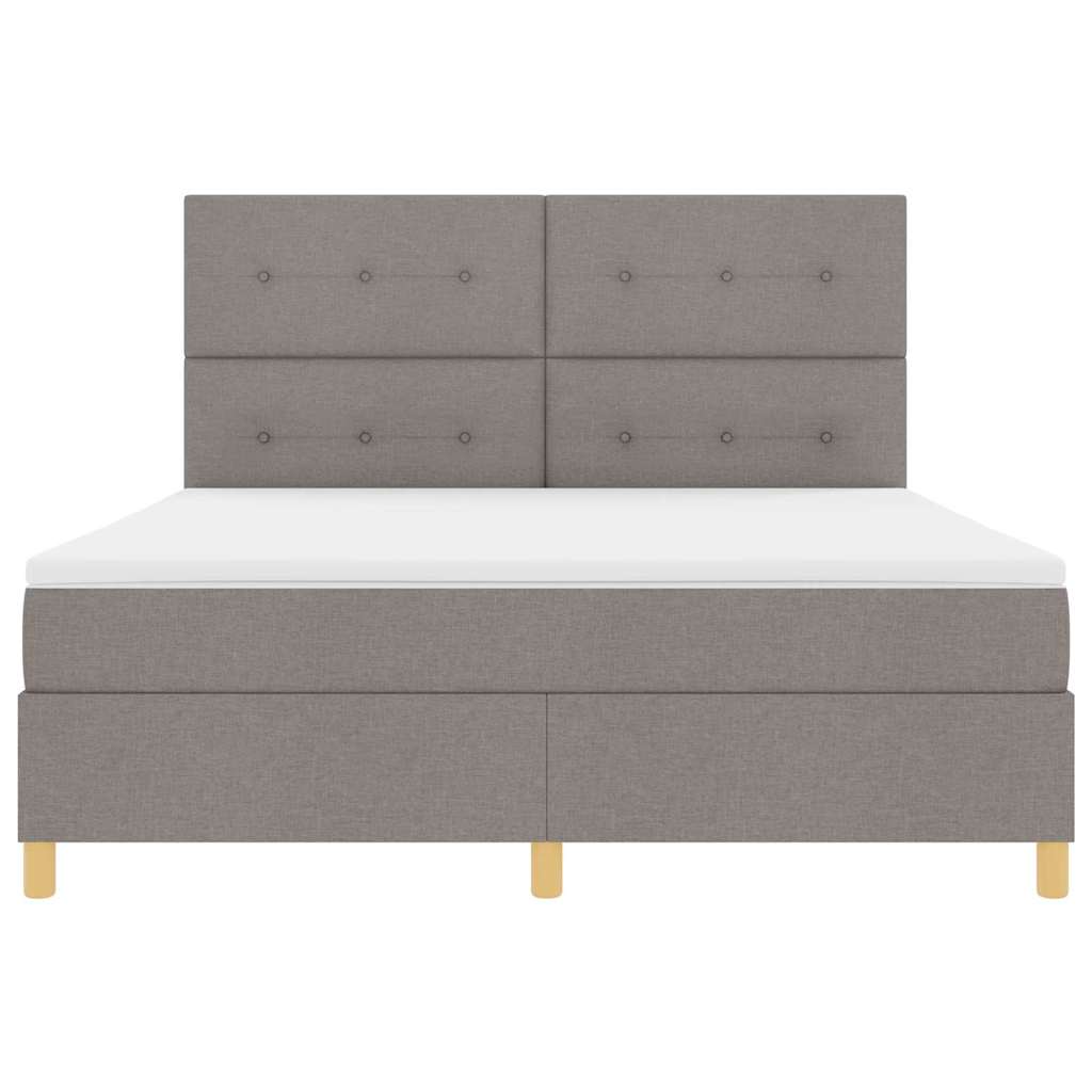 Postel S Boxspringem S Čelo Taupe 180 X 200 Cm Textil