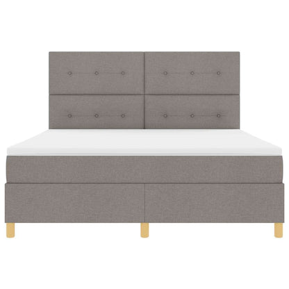 Postel S Boxspringem S Čelo Taupe 180 X 200 Cm Textil