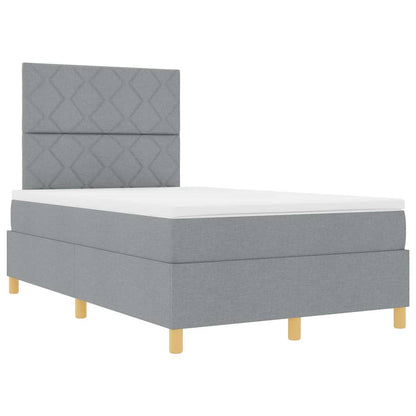 Postel S Boxspringem S Čelo Světle Šedá 120 X 190 Cm Textil