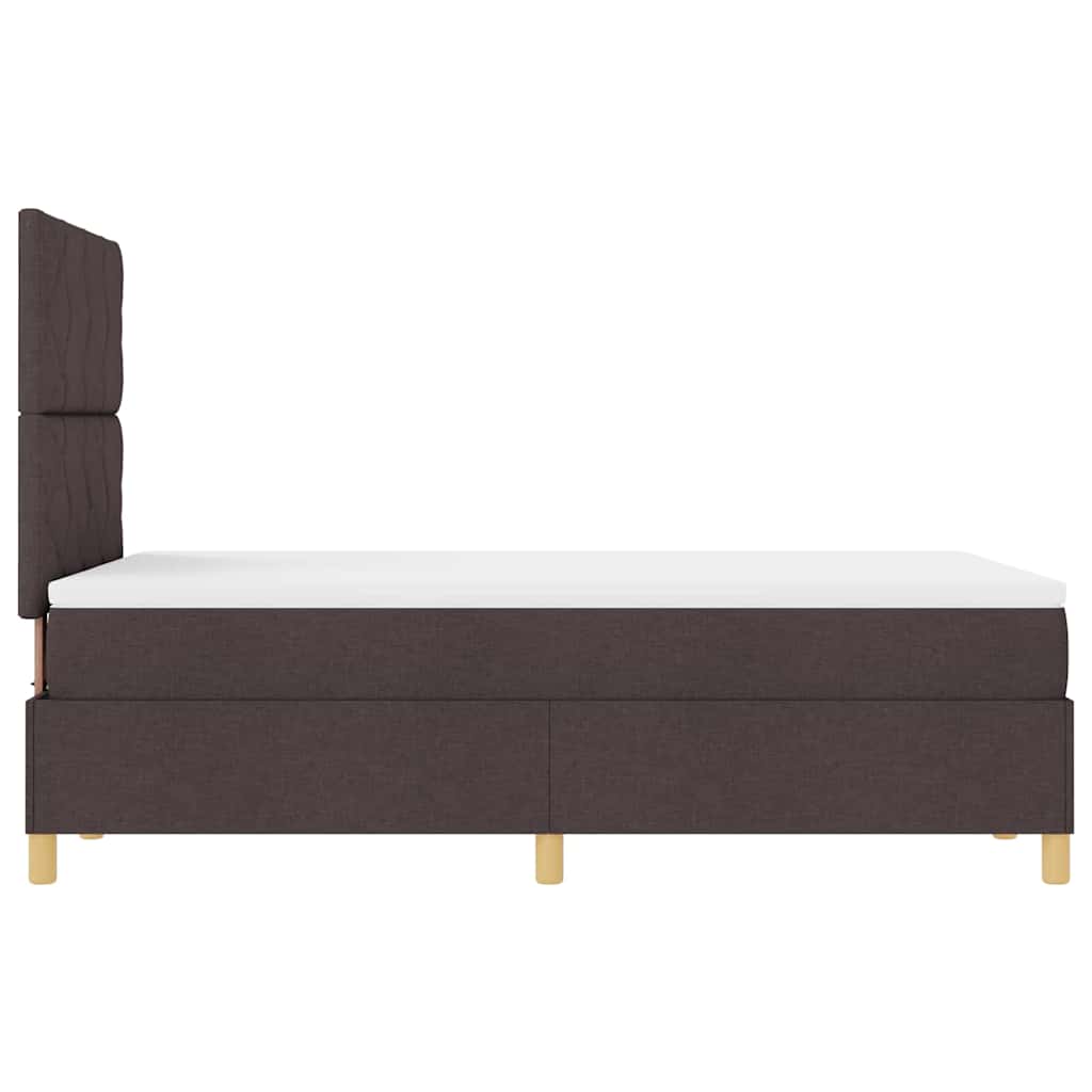 Postel S Boxspringem S Čelo Tmavě Hnědá 120 X 190 Cm Textil