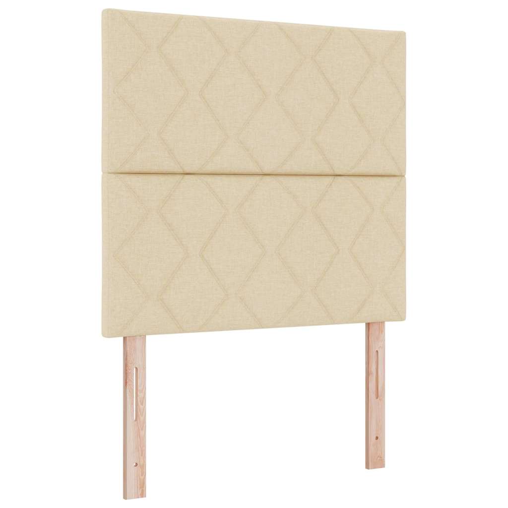 Postel S Boxspringem S Čelo Krémová 120 X 190 Cm Textil