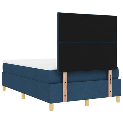 Postel S Boxspringem S Čelo Modrá 120 X 190 Cm Textil