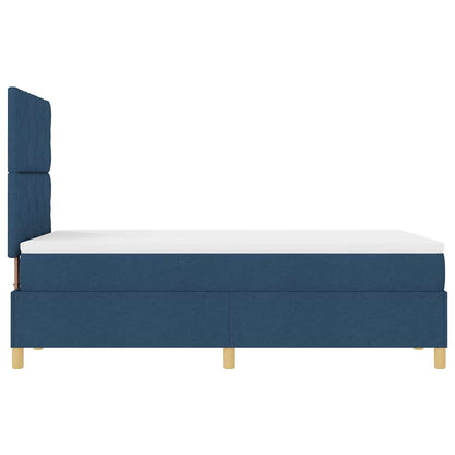 Postel S Boxspringem S Čelo Modrá 120 X 190 Cm Textil