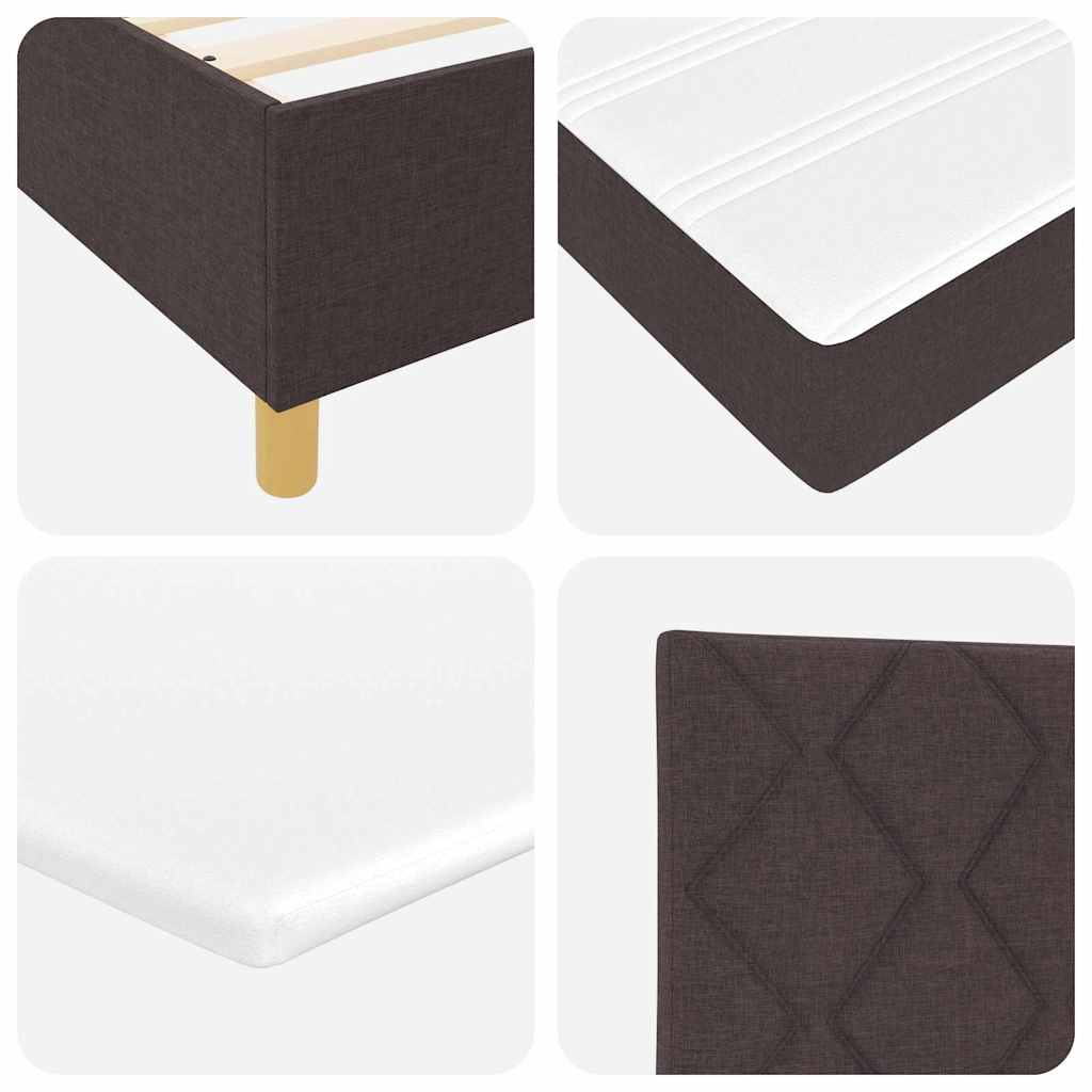 Postel S Boxspringem S Čelo Tmavě Hnědá 120 X 200 Cm Textil
