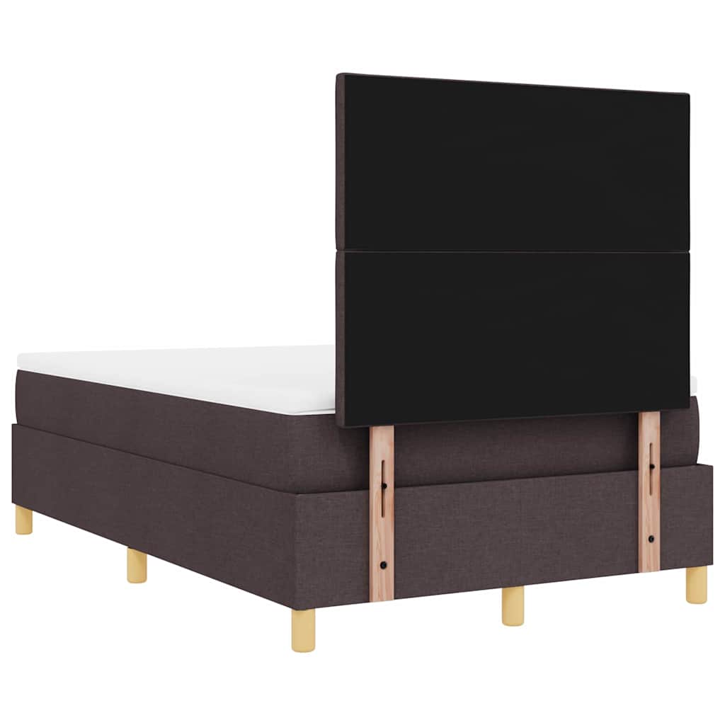 Postel S Boxspringem S Čelo Tmavě Hnědá 120 X 200 Cm Textil