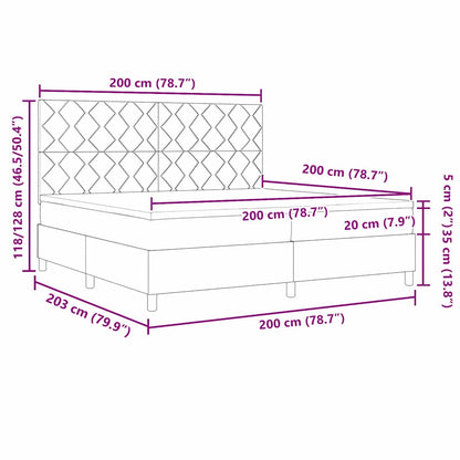 Postel S Boxspringem S Čelo Tmavě Hnědá 200 X 200 Cm Textil