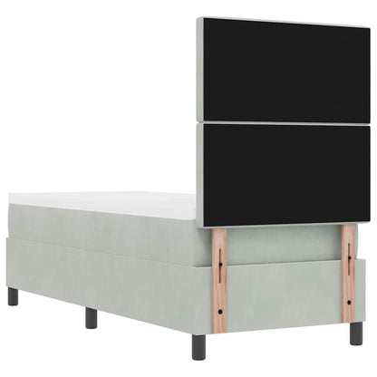 Postel S Boxspringem S Matrací Světle Šedá 80 X 200 Cm Samet