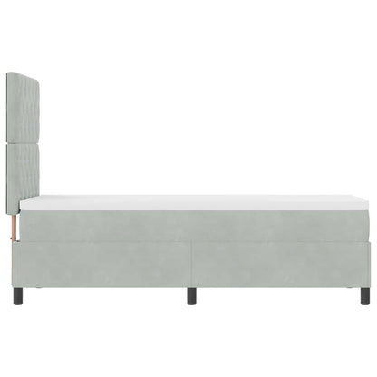 Postel S Boxspringem S Matrací Světle Šedá 80 X 200 Cm Samet