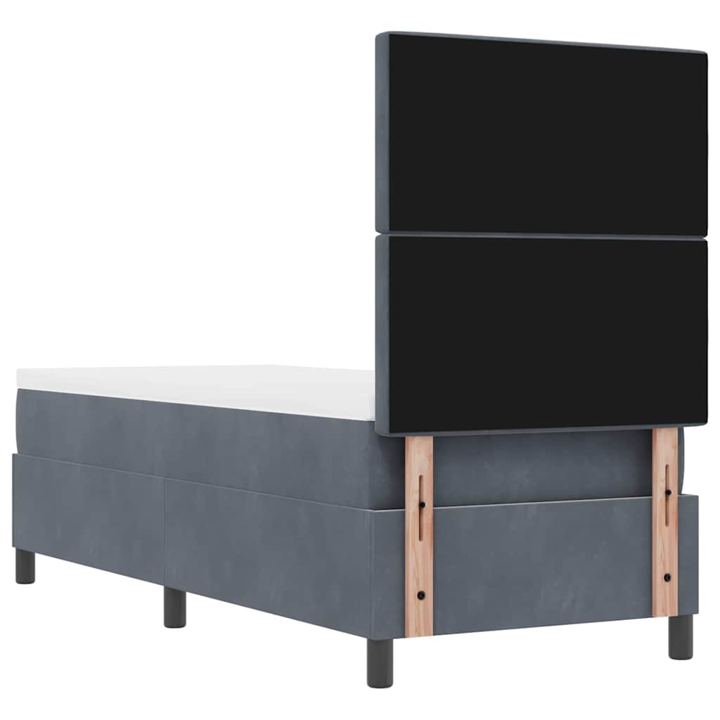 Postel S Boxspringem S Matrací Tmavě Šedá 80 X 200 Cm Samet