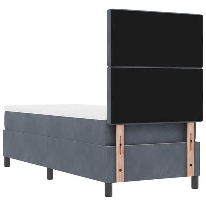 Postel S Boxspringem S Matrací Tmavě Šedá 80 X 200 Cm Samet