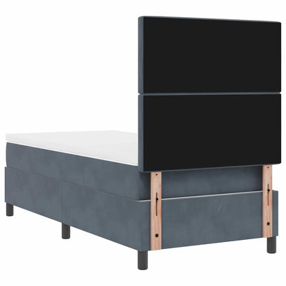 Postel S Boxspringem S Matrací Tmavě Šedá 90 X 190 Cm Samet