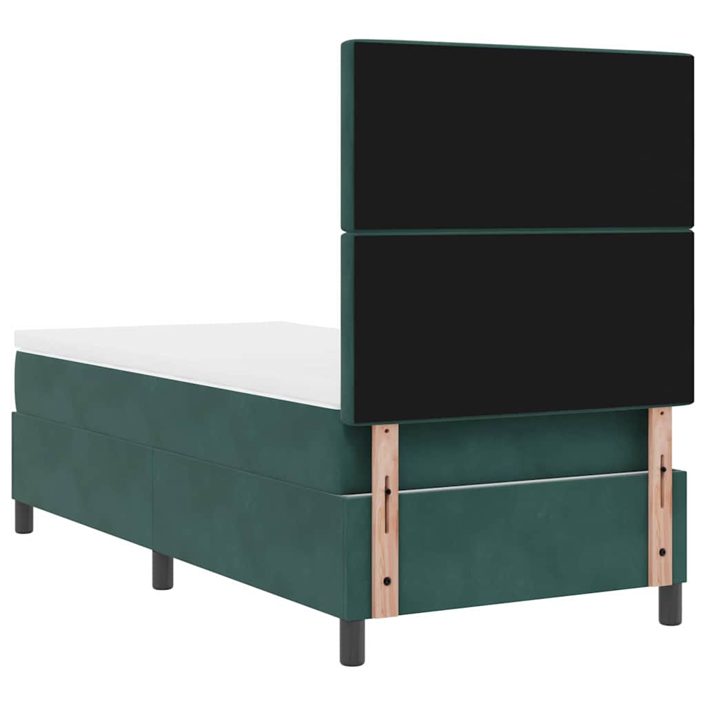 Postel S Boxspringem S Matrací Tmavě Zelená 100 X 200 Cm Samet