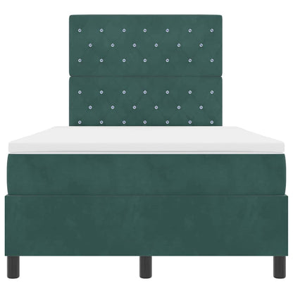 Postel S Boxspringem S Matrací Tmavě Zelená 120 X 190 Cm Samet