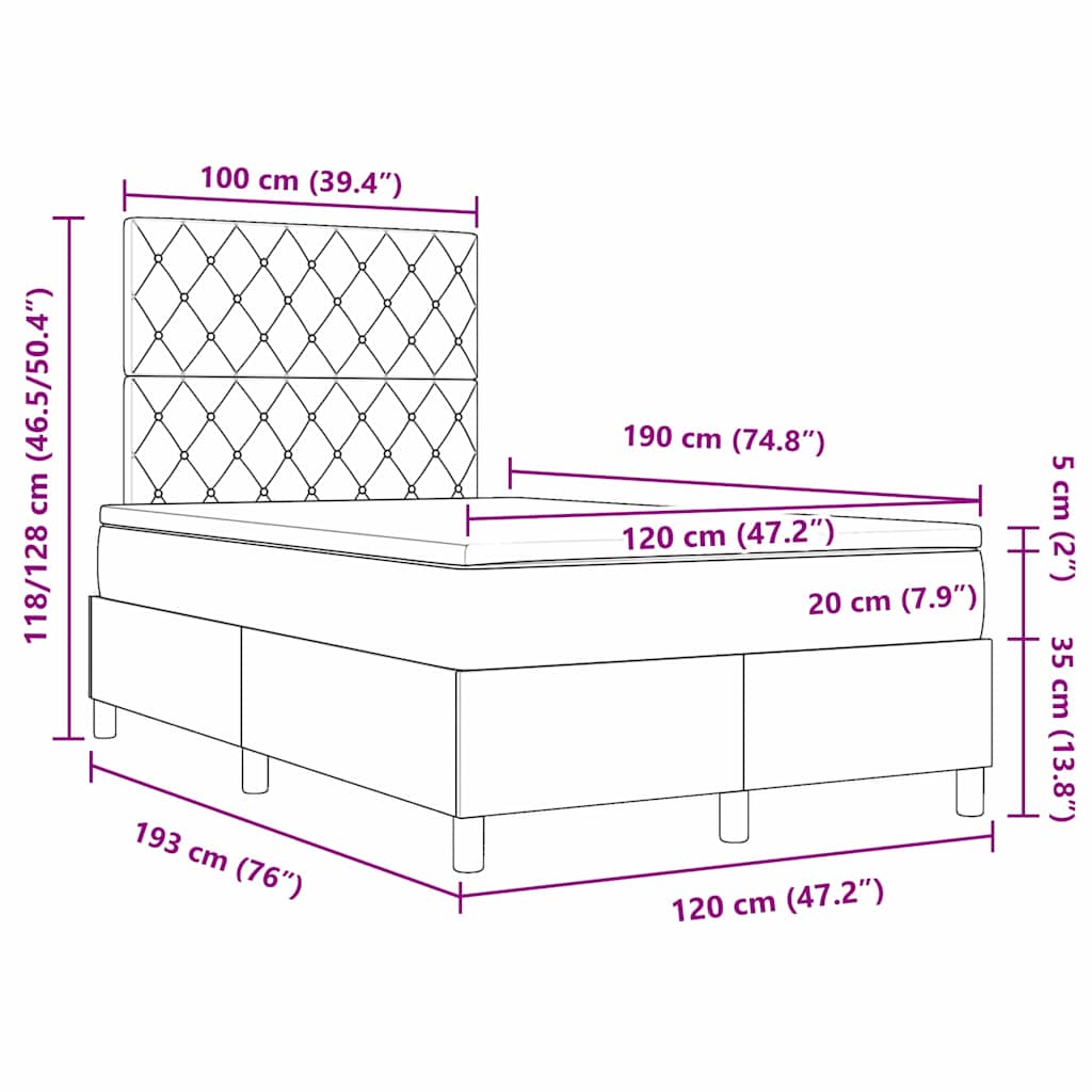 Postel S Boxspringem S Matrací S Čelo Růžová 120 X 190 Cm Samet