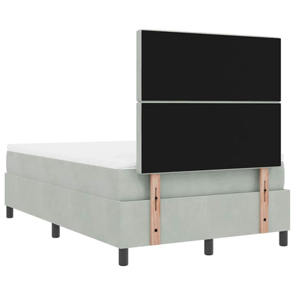 Postel S Boxspringem S Matrací Světle Šedá 120 X 200 Cm Samet